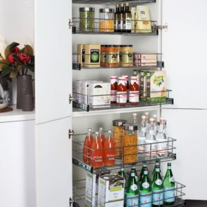  SANNO Expandable Cabinet Shelf Organizer Rack, Large Kitchen Cupboard  Organizer Stackable Counter Shelf Spice Rack Expandable Shelves,Pantry  Storage Organization, White,1 Pack: Home & Kitchen
