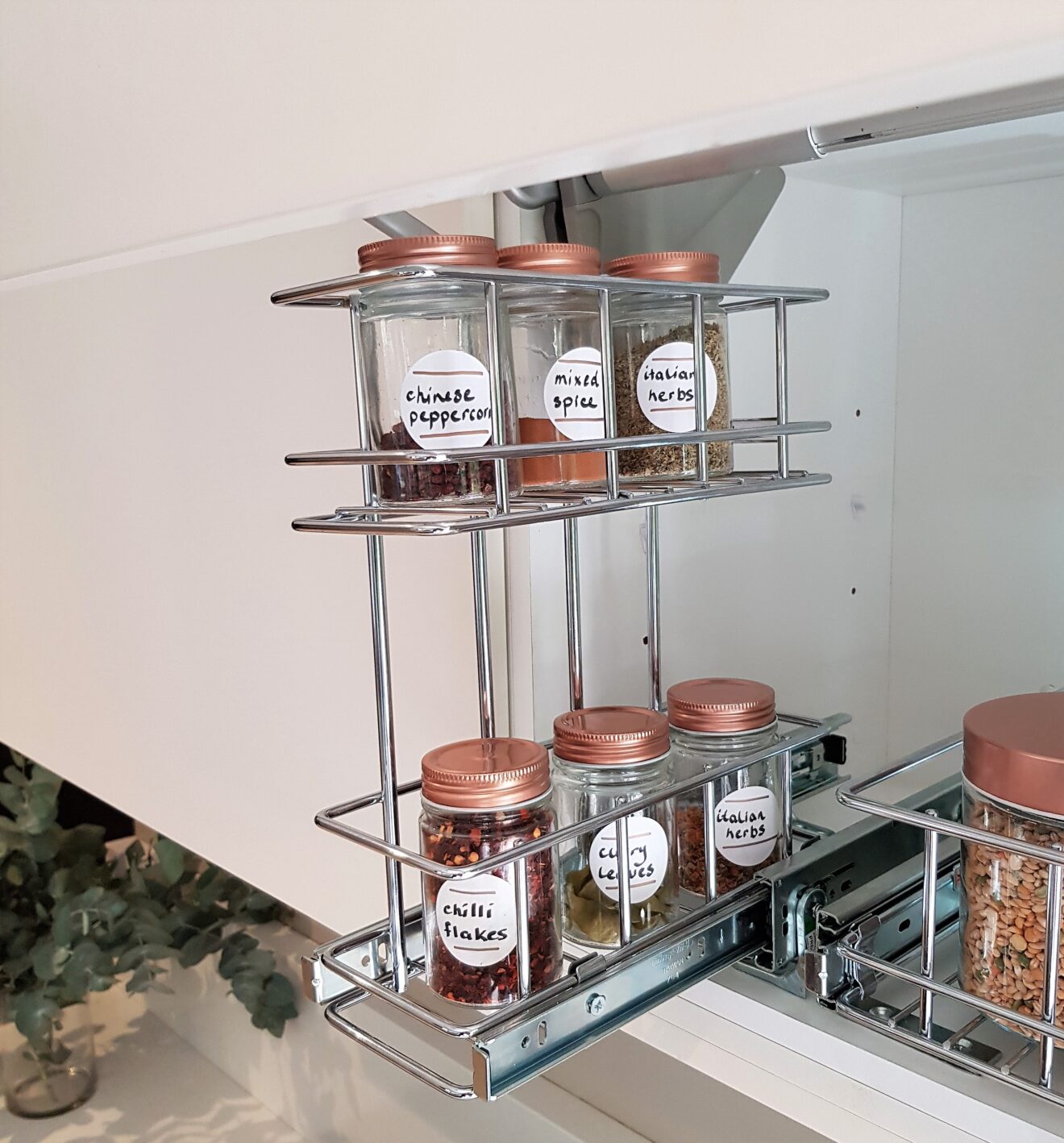 Overhead Pull Out Kitchen Storage I Tansel Stainless Steel Storage